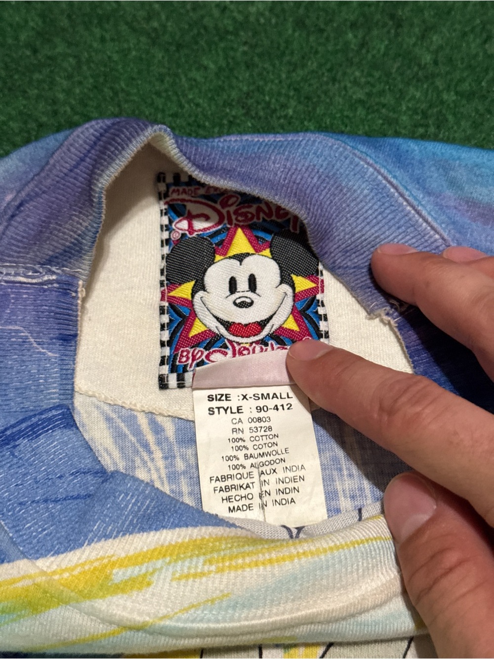 Disney JouJou Shirt XS AOP Peter Pan Tinkerbell 90s Neverland RARE 90s Vintage - Picture 4 of 7